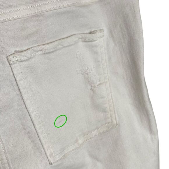 Spanx Jeans Womens L Pants White Ankle Leggings Elastic Waist Pull On Distressed - Picture 8 of 11